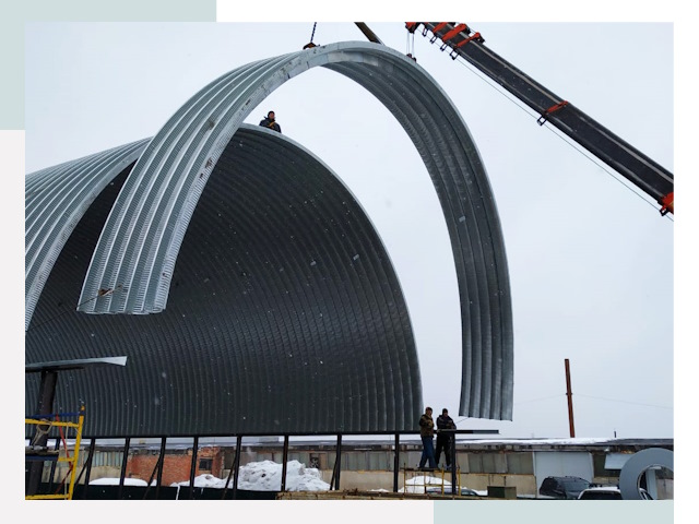 Полукруглые ангары в Ангарске